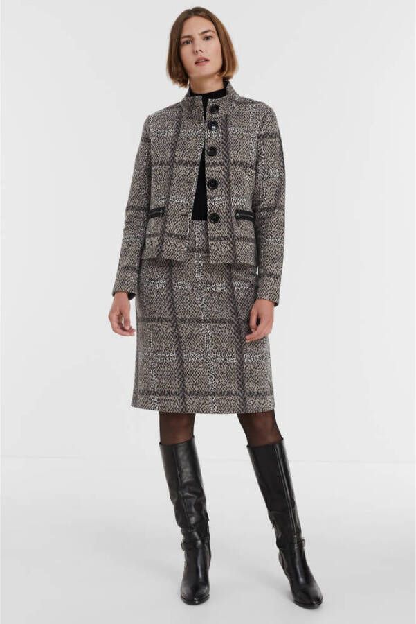 Betty Barclay jas met panterprint en strass steentjes taupe zwart