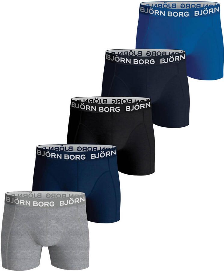 Björn Borg boxershort donkerblauw multicolor (set van 5)