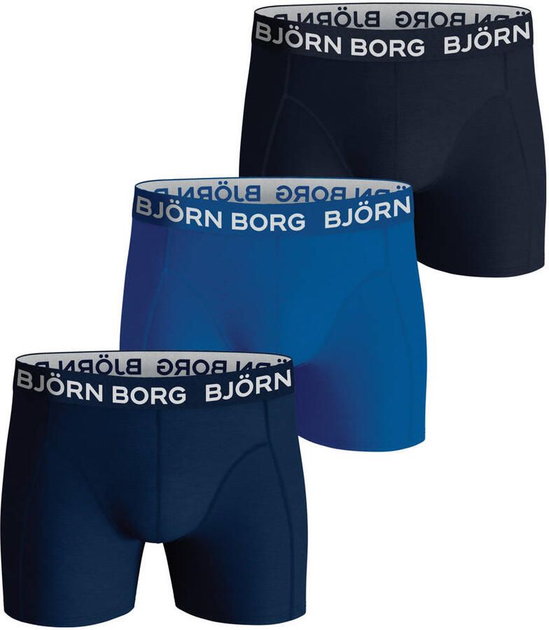 Björn Borg boxershort set van 3 blauw donkerblauw zwart