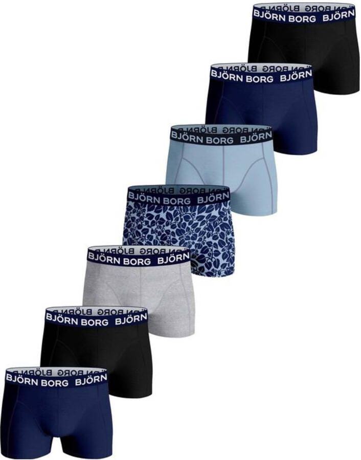 Björn Borg boxershort set van 7 donkerblauw grijs lichtblauw - Foto 1
