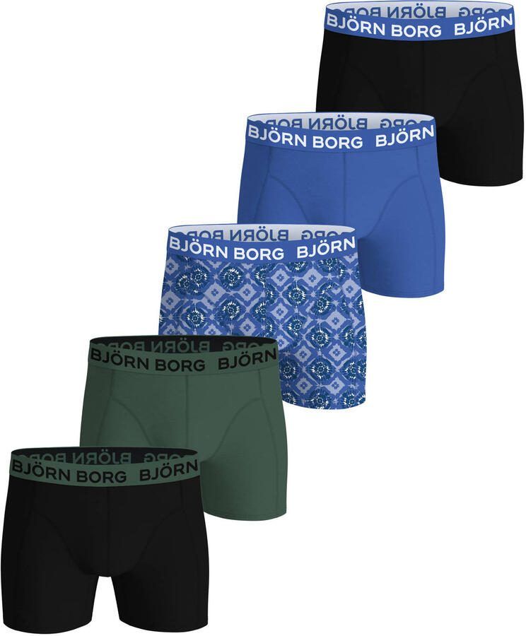 Björn Borg boxershort zwart groen blauw (set van 5)