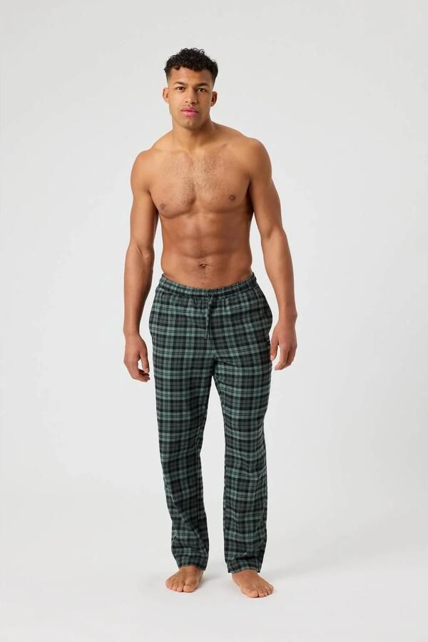Björn Borg flanel pyjamabroek lichtgroen zwart