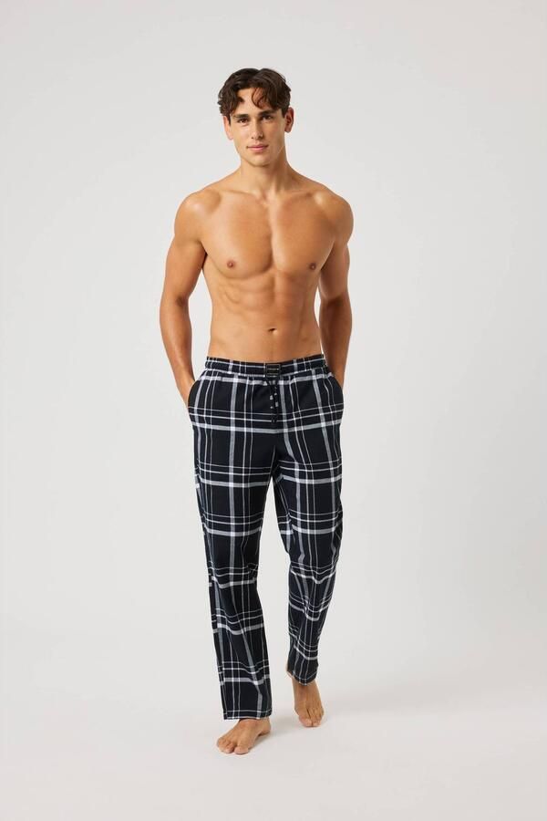 Björn Borg flanel pyjamabroek zwart wit