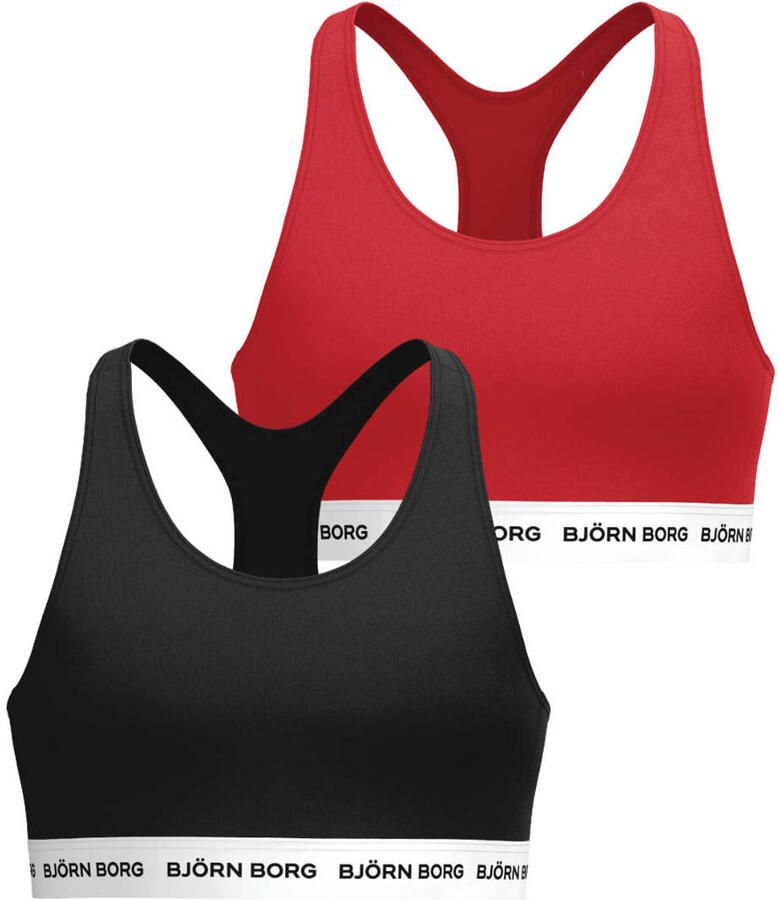 Björn Borg halter bh's rood zwart (set van 2)