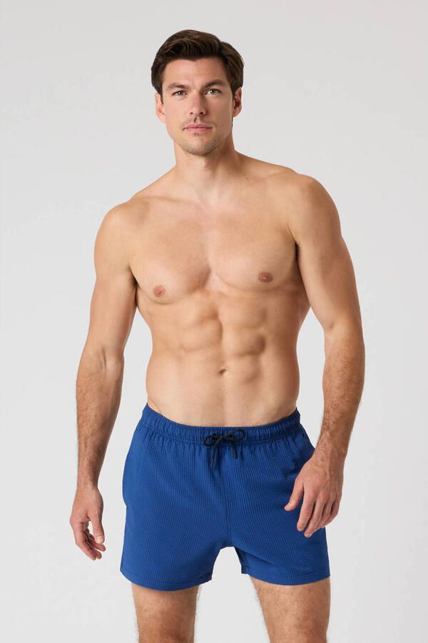 Björn Borg seersucker zwemshort donkerblauw