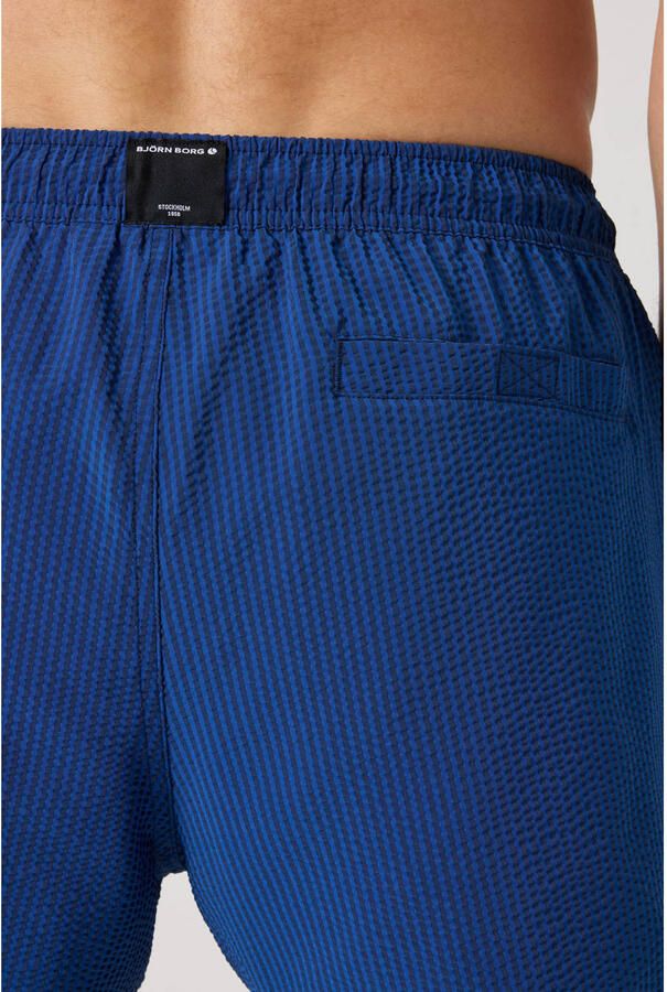 Björn Borg seersucker zwemshort donkerblauw - Foto 3
