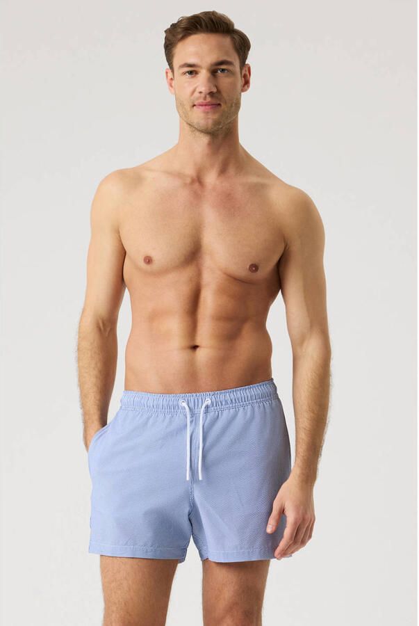 Björn Borg seersucker zwemshort lichtblauw wit - Foto 2