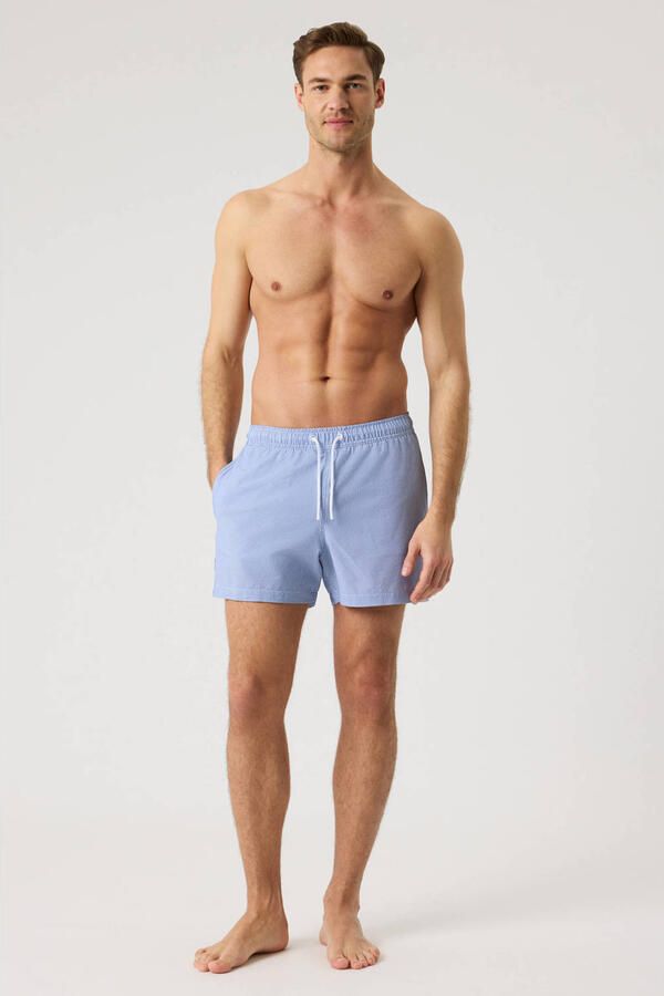 Björn Borg seersucker zwemshort lichtblauw wit - Foto 3