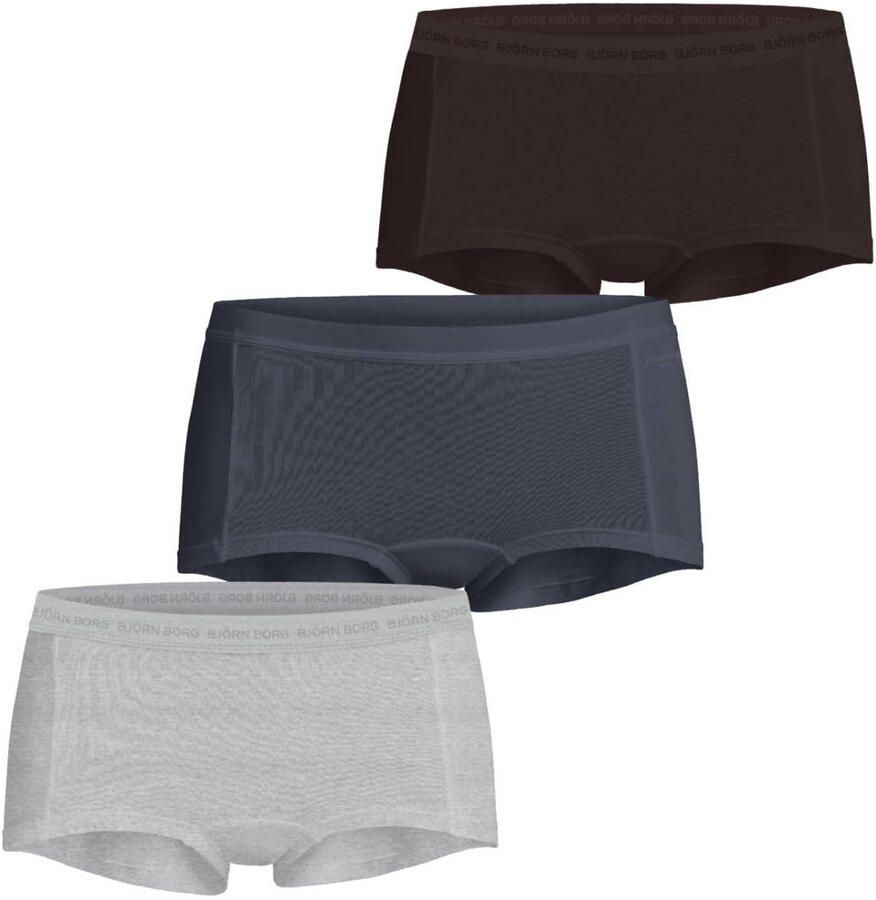 Björn Borg short blauw grijs bruin (set van 3)