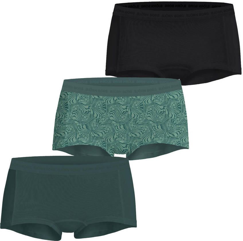 Björn Borg short (set van 3) donkergroen zwart
