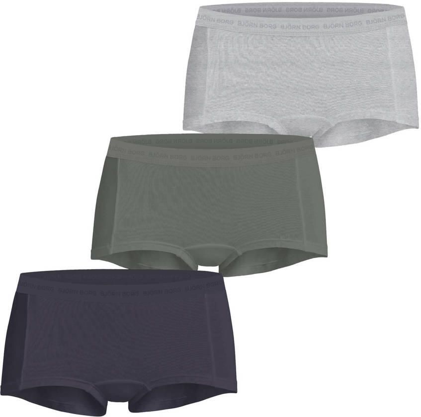 Björn Borg short (set van 3) grijs groen donkerblauw