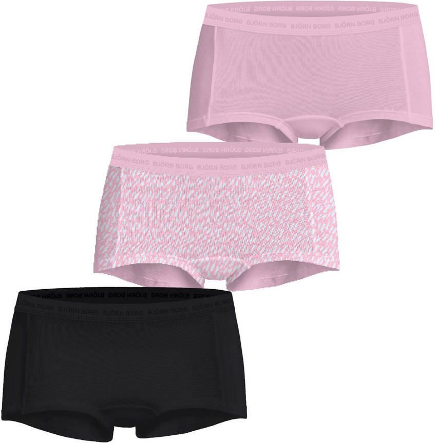 Björn Borg short (set van 3) roze zwart