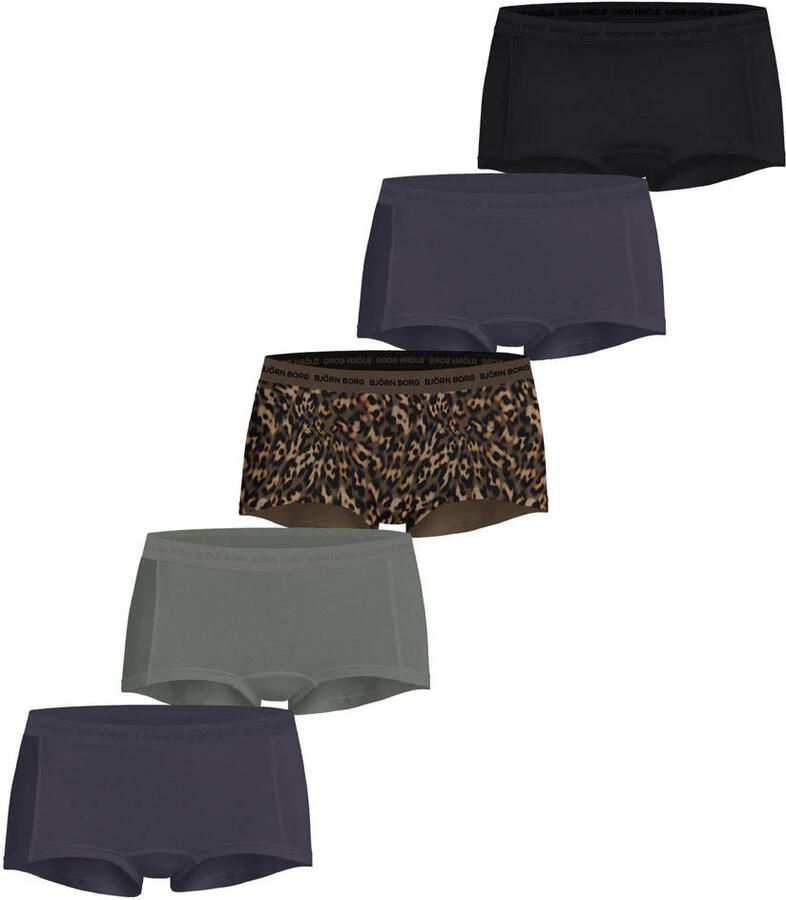 Björn Borg short (set van 5) grijs groen bruin