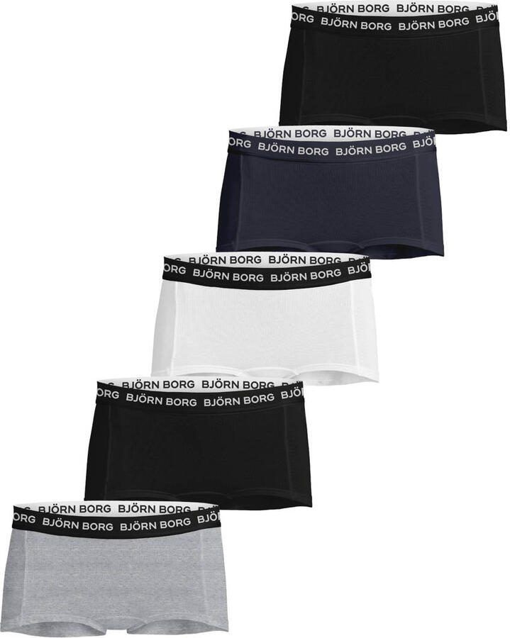 Björn Borg short zwart multicolor (set van 5) Slip Meisjes Stretchkatoen maat 134-140