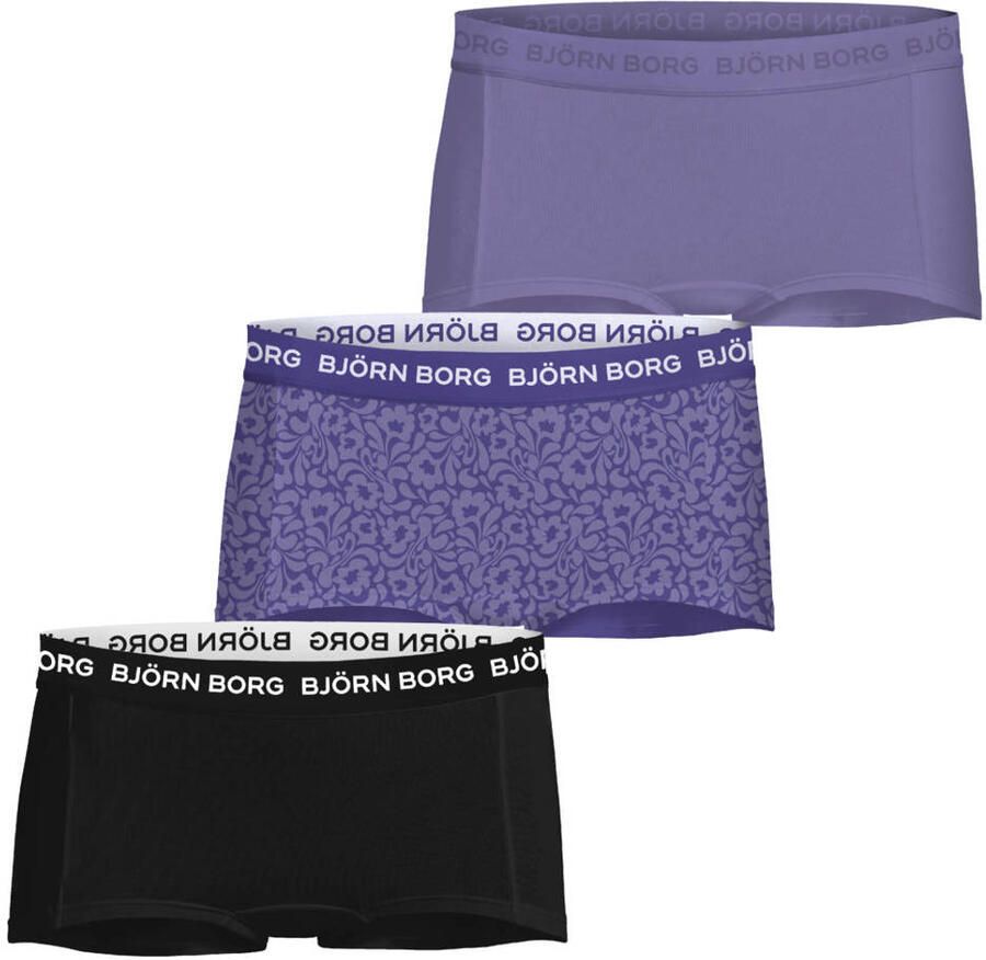 Björn Borg shorts paars zwart (set van 3)