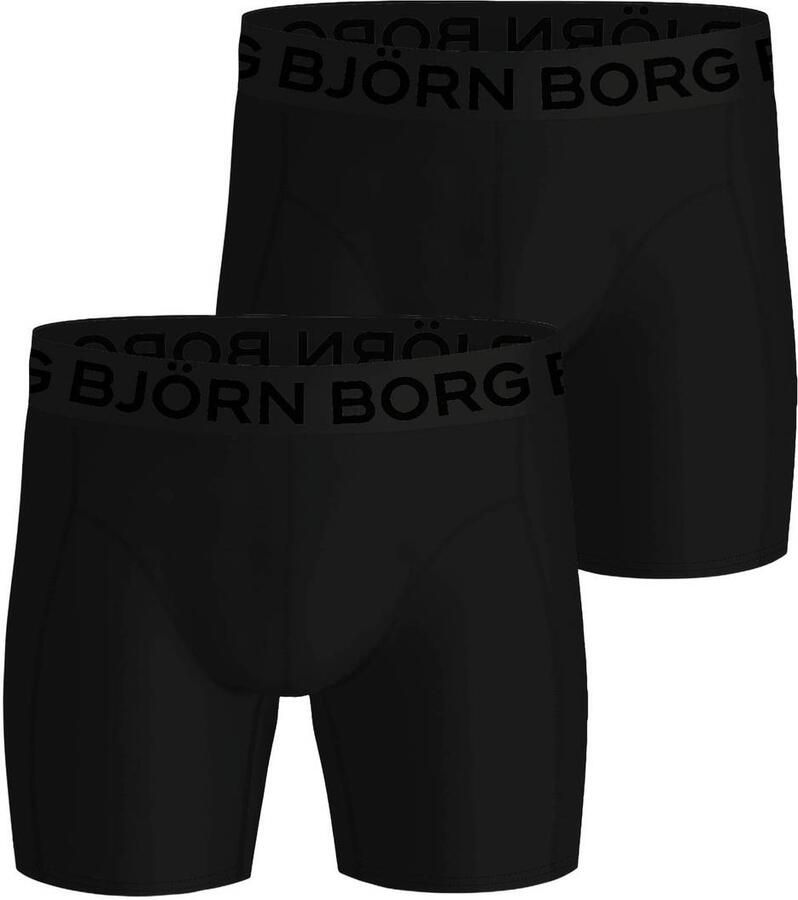 Björn Borg sportboxershort zwart (set van 2) Jongens Polyester Effen maat 158-164