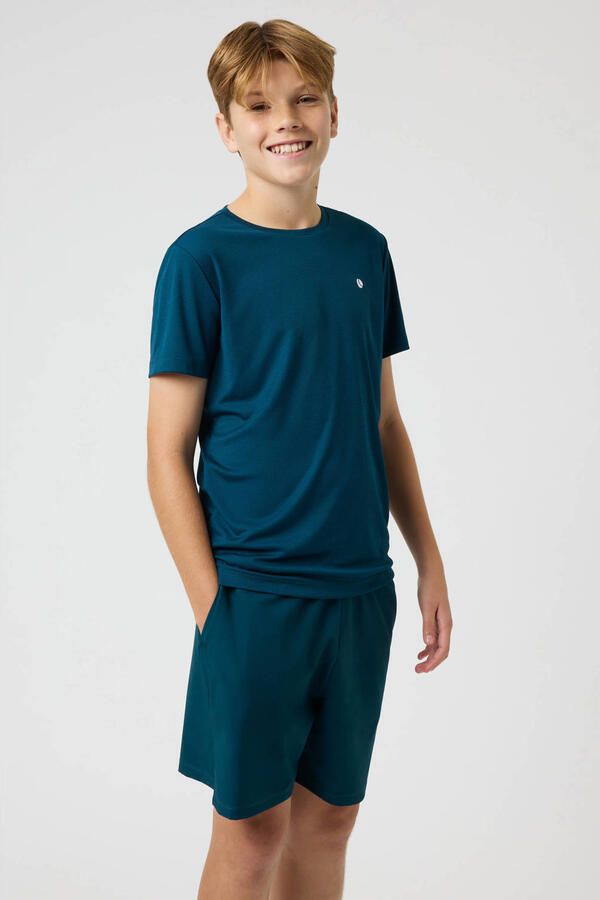 Björn Borg sportshirt blauw Sport t-shirt Jongens Polyester Ronde hals maat 146-152
