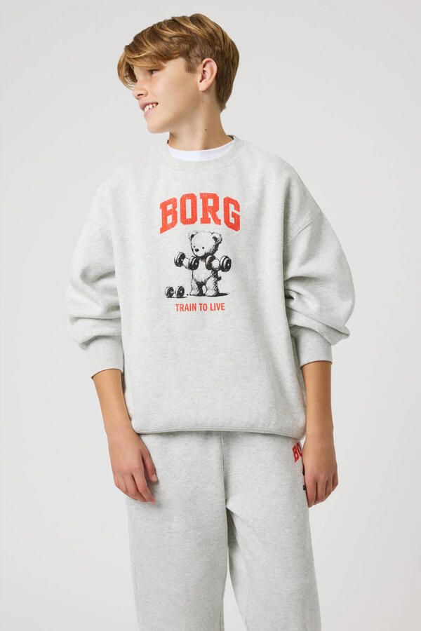 Björn Borg sweater met logo grijs