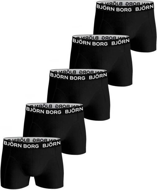 Björn Borg boxershort Core set van 5 zwart Jongens Stretchkatoen Effen 110-116