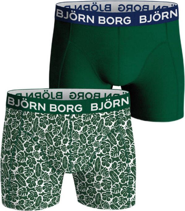 Björn Borg boxershort set van 2 groen Jongens Stretchkatoen Blad 122-128