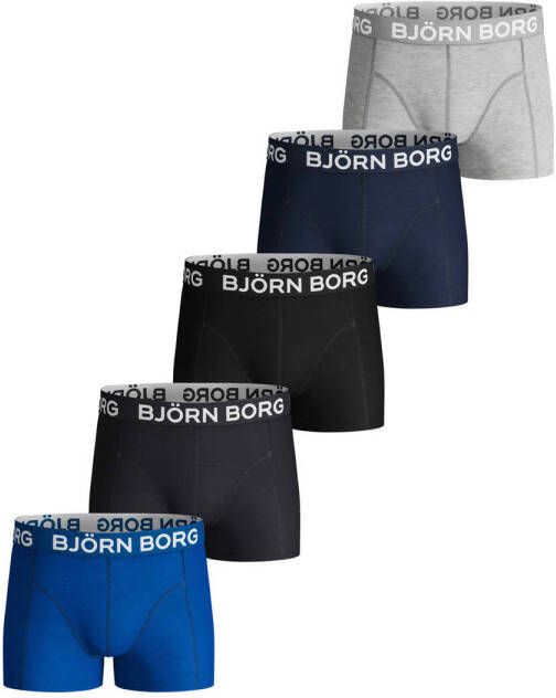 Björn Borg boxershort set van 5 blauw zwart grijs Jongens Stretchkatoen 122-128