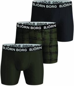 Bjorn Borg Performance Boxers 3-Pack Zwart Groen