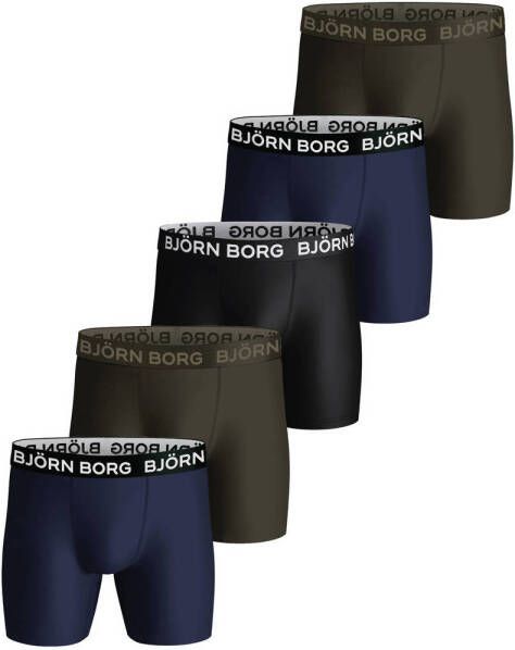 Bjorn Borg Björn Borg Performance Boxershorts 5-Pack Zwart Groen Blauw