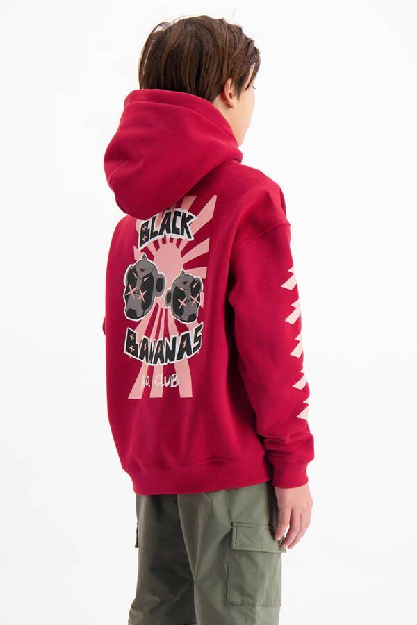 BLACK BANANAS hoodie met backprint rood