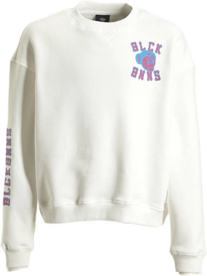 BLACK BANANAS sweater JR. VIBES met printopdruk wit blauw roze Printopdruk 176