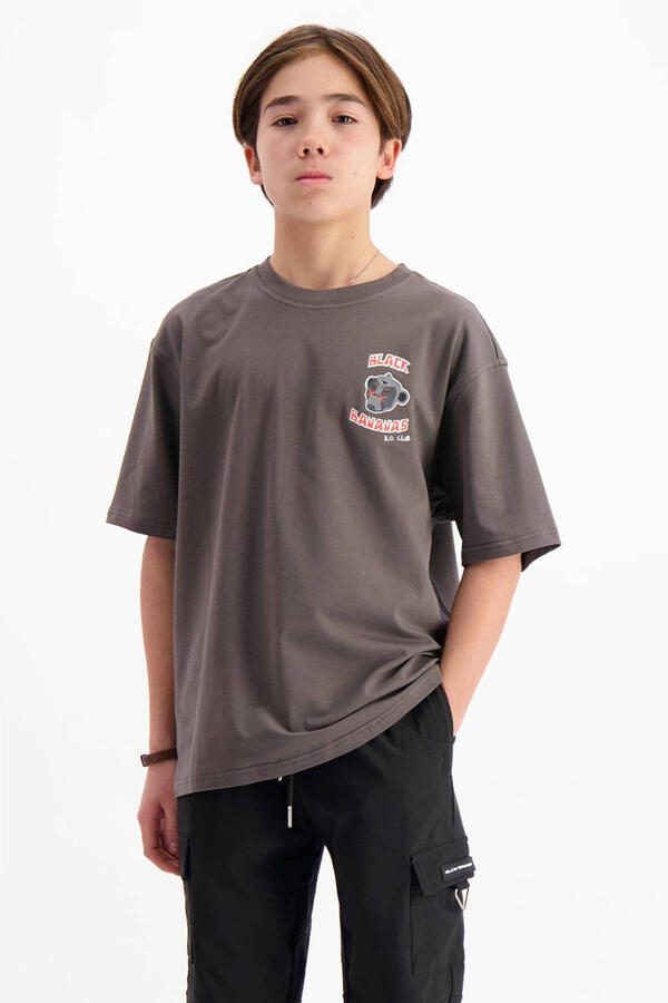 BLACK BANANAS T-shirt met backprint grijs