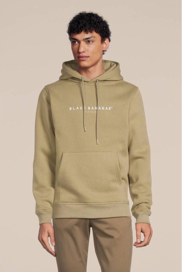 BLACK BANANAS hoodie met logo sand green