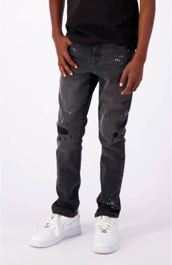 BLACK BANANAS regular fit jeans Graffiti met slijtage grey (set van 1) Grijs Jongens Stretchdenim 140