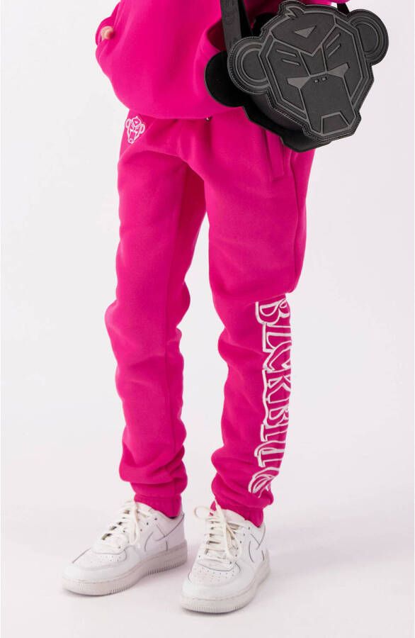 BLACK BANANAS regular fit joggingbroek met logo roze Meisjes Katoen Logo 128