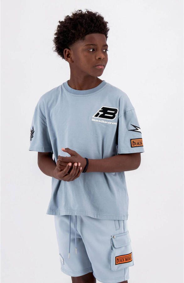 BLACK BANANAS T-shirt met printopdruk lichtblauw Jongens Katoen Ronde hals 176