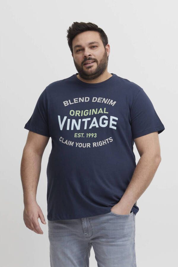 Blend Big regular fit T-shirt Plus Size met printopdruk dress blues