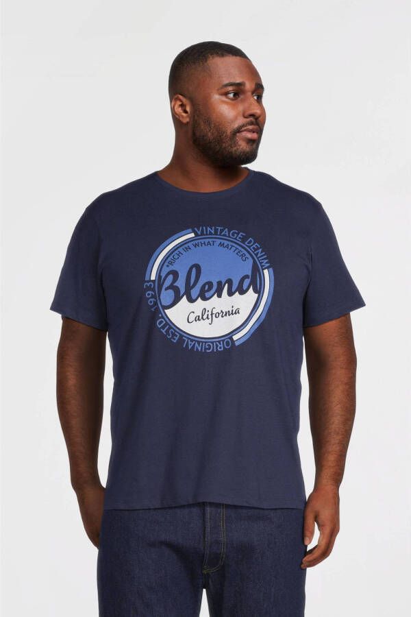 Blend Big regular fit T-shirt Plus Size met printopdruk dress blues