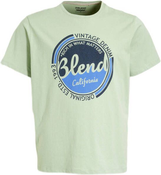 Blend Big regular fit T-shirt Plus Size met printopdruk sea foam