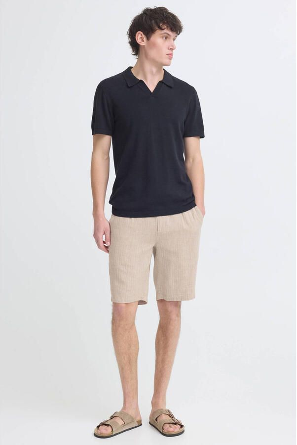 Blend BHMARCO regular casual short met linnen beige - Foto 3