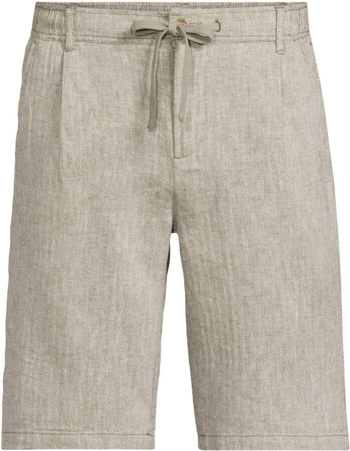 Blend BHMARCO regular casual short met linnen olijfgroen