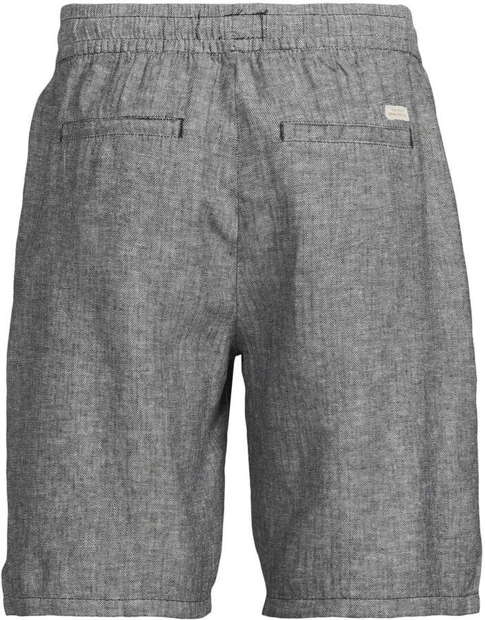 Blend BHMARCO straight casual short met linnen donkerblauw