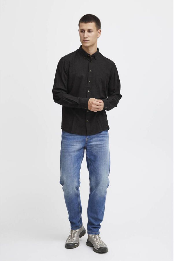 Blend gemêleerd regular fit overhemd BHBurley zwart - Foto 2