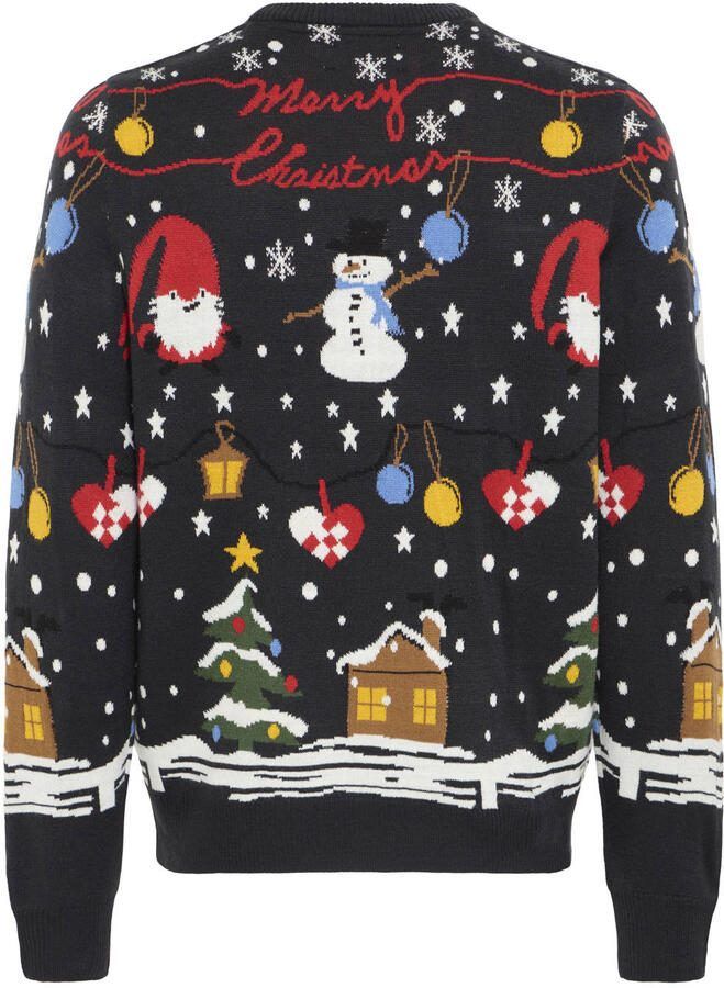 Blend kersttrui donkerblauw