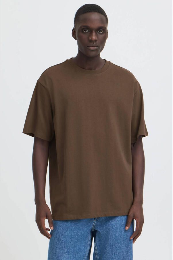 Blend oversized T-shirt donkerbruin
