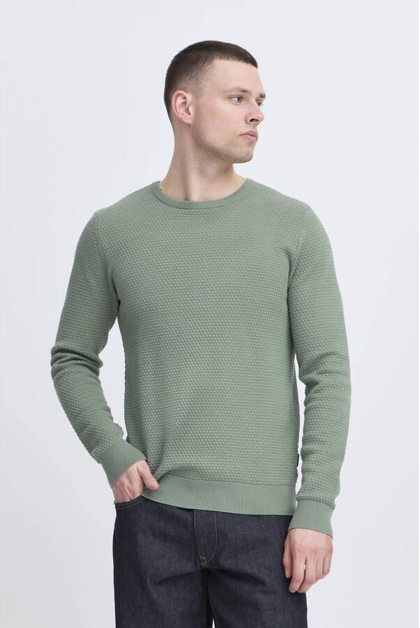 Blend pullover trui met ingebreid patroon groen