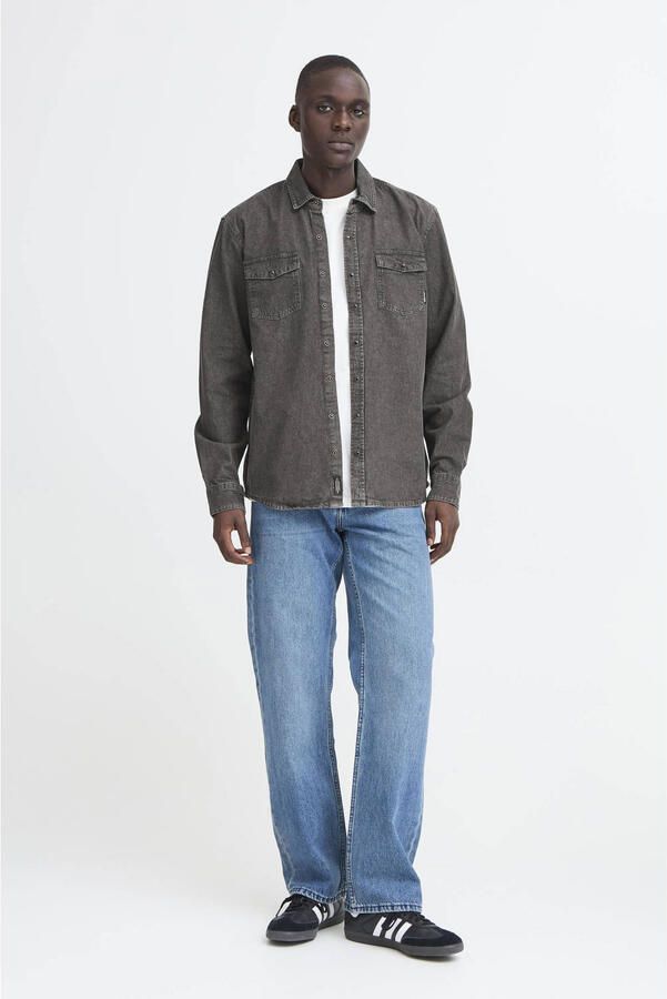Blend regular casual overhemd grijs - Foto 3