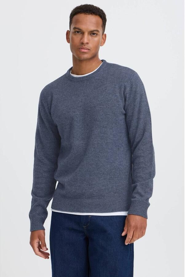Blend regular fit gebreide gemêleerde trui met wol stormy weather - Foto 3