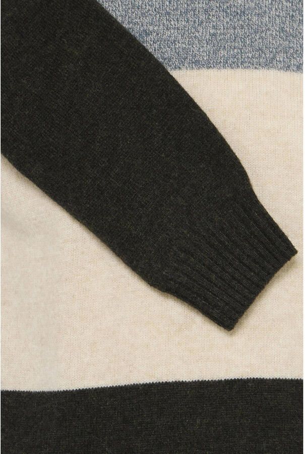 Blend regular fit gebreide gestreepte trui met wol blauw - Foto 2