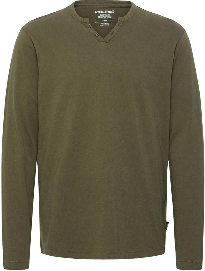 Blend regular fit longsleeve donkergroen