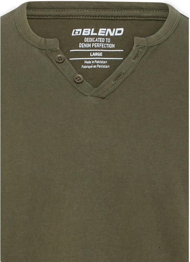 Blend regular fit longsleeve donkergroen - Foto 2