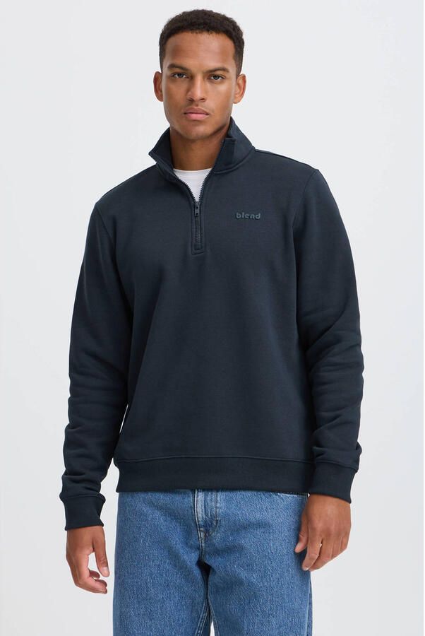Blend regular fit sweater donkerblauw